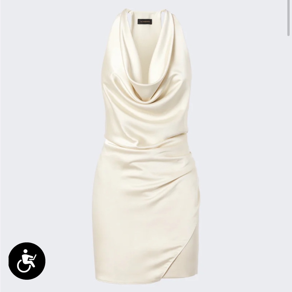 Ivory Satin Mini Dress - Picture 5 of 5